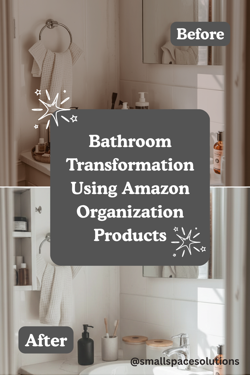 Small Apartment Bathroom Transformation with Amazon Organization Products